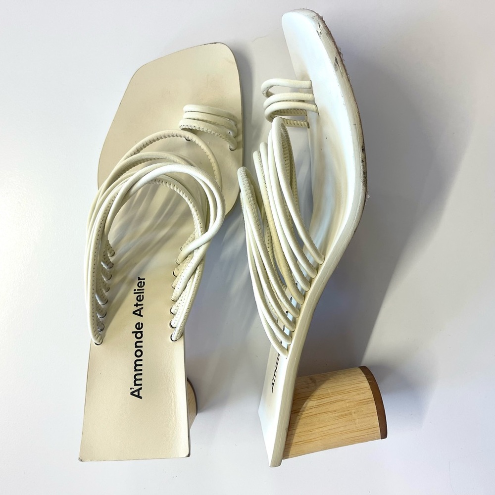 Revolve A’mmonde Atelier Ivory Alessandra Block Heel Sandal‎ Women’s size 8 - Picture 2 of 13